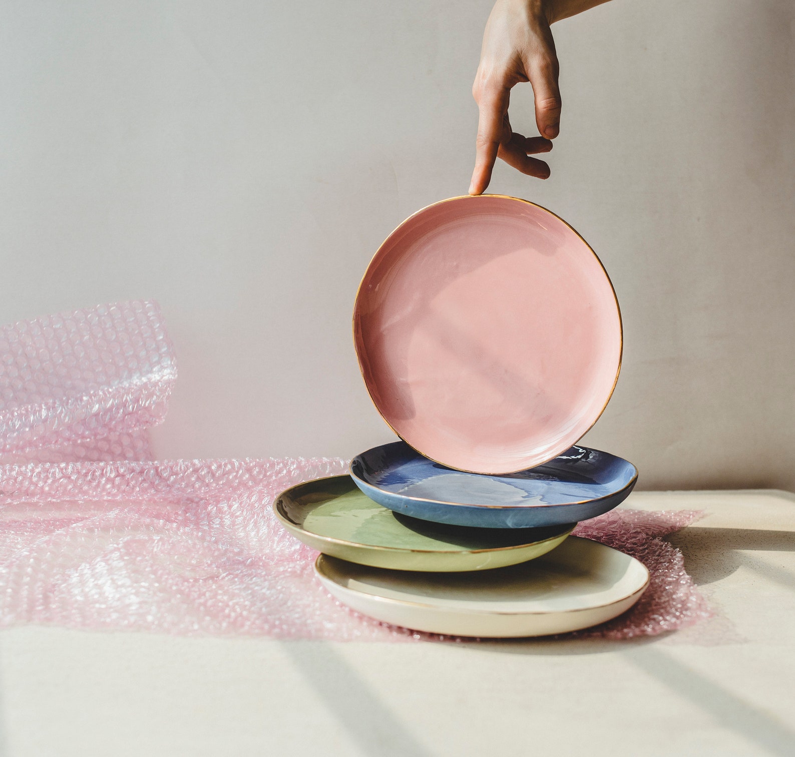 Metahom Salad Plates, 8 Inch Ceramic Dessert Plates, Embossment Serving