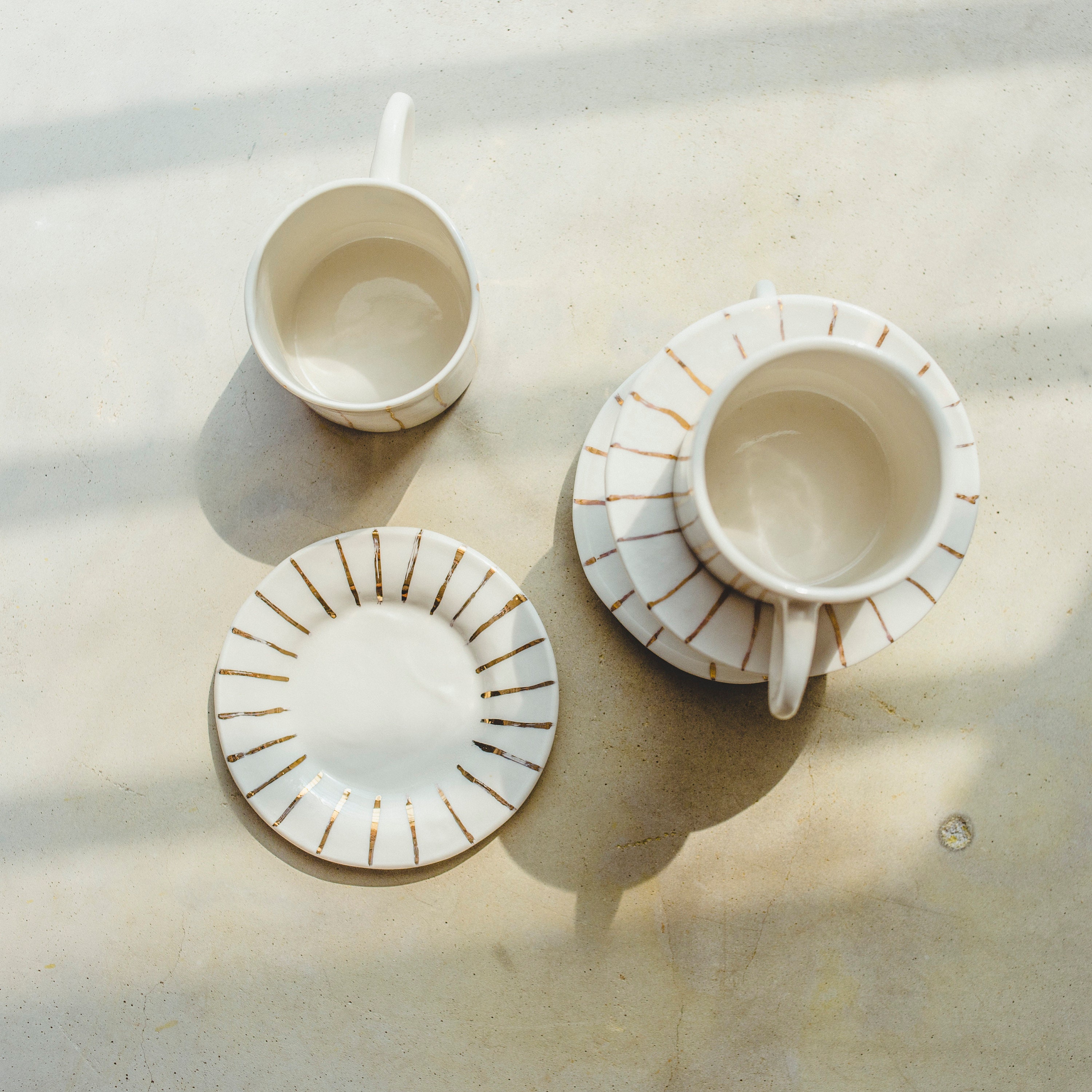 Inku Scalloped Ceramic Coffee Cup & Saucer Set, Mug for Espresso or Lattes  on Food52