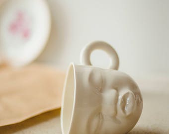 CAPODIMONTE 顔の形状 面白いマグカップ 2個セット Amazon.co.jp