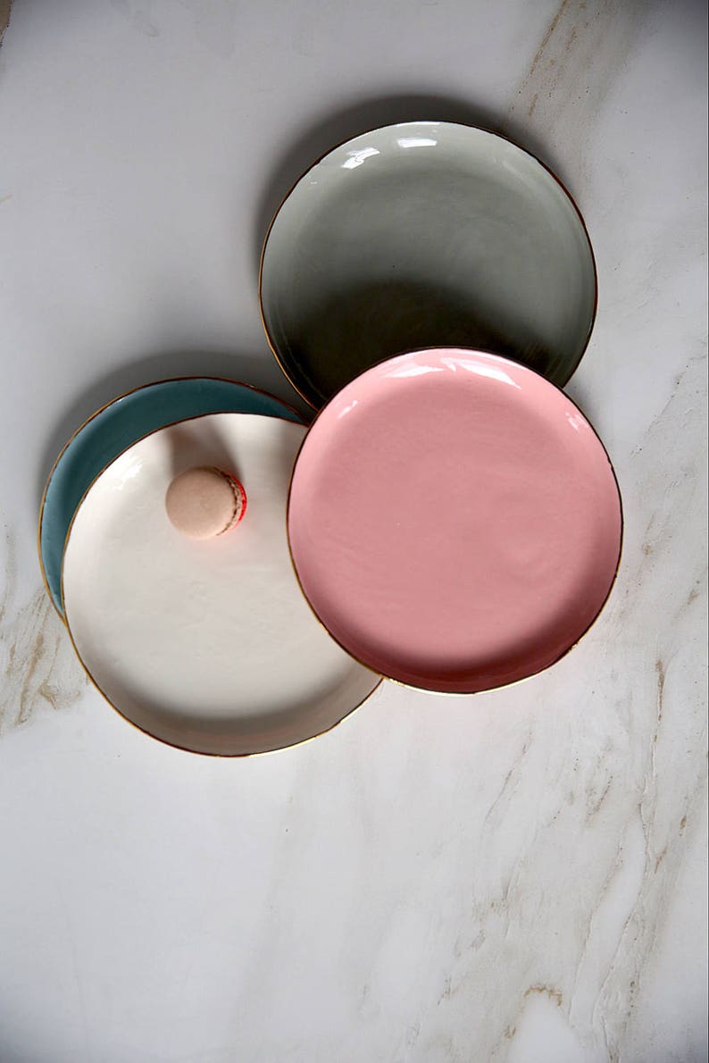 Cake Plate Ceramic Plates Decorative Plates Jewelry Dish Trinket Dish 30th Birthday Gift For Chef Dessert Plates Pottery Plates Salad Plates image 3