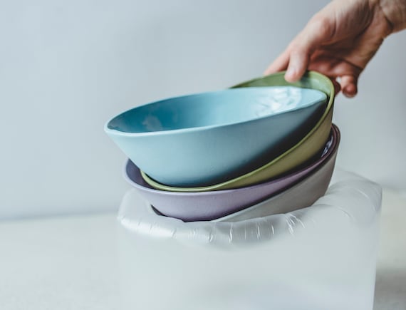 NJCHARMS Ceramic Ramen Bowls Set, Noodles Soup Bowls, 2 Sets (6 Piece