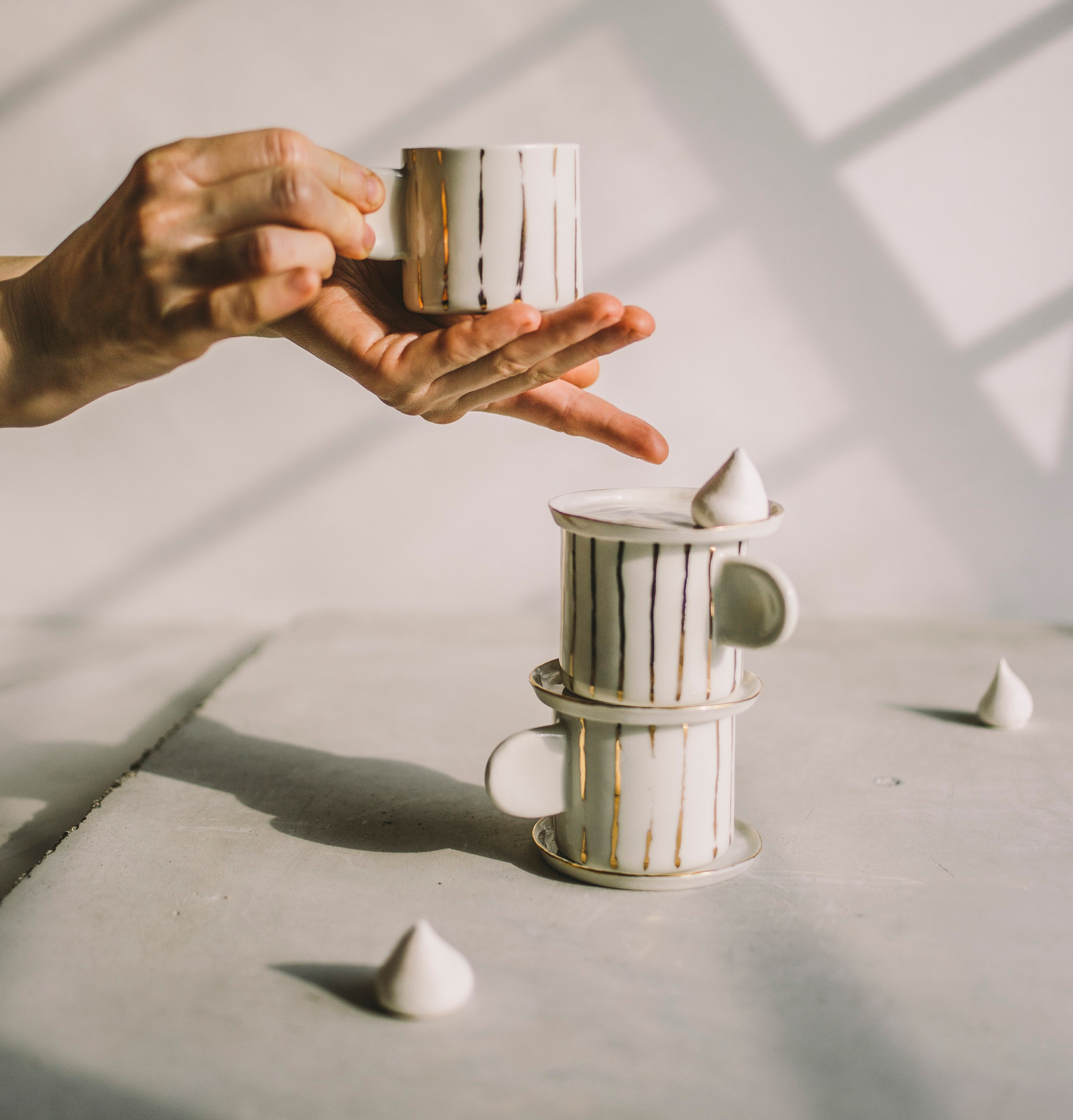 Tasse à Expresso en Céramique Ensemble Tasse Café Turque Mais Première de Poterie Tasse Unique Thé e