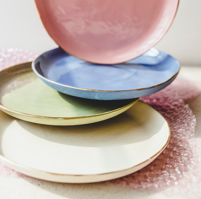 Small Ceramic Plate Dessert Plates Pottery Plates Salad Plates Cake Plate Ceramic Plates Restaurant Ware Decorative Plates Chef Gift image 3