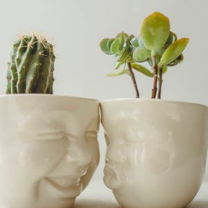 Succulent Pots Set Ceramic Planter Face Planter Housewarming Gift For Best Friend Birthday Gift Plant Pot Cute Desk Accessories New Job Gift image 10