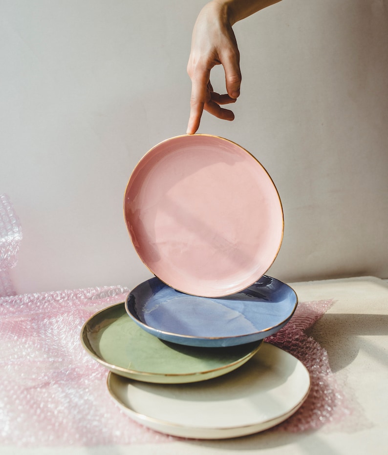 Small Ceramic Plate Dessert Plates Pottery Plates Salad Plates Etsy