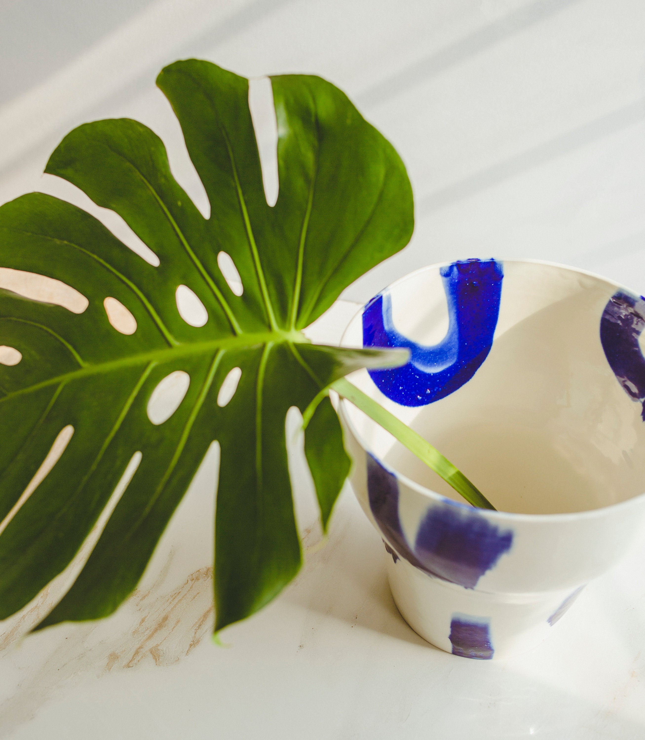 Blue And White Flower Vase Coffee Table Decor Modern Ceramics Etsy