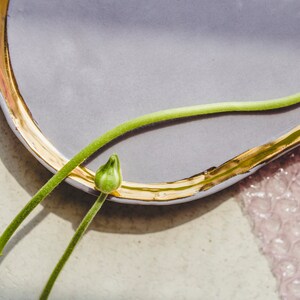 Golden Lilac Porcelain Vanity Tray, Trinket Dish image 4