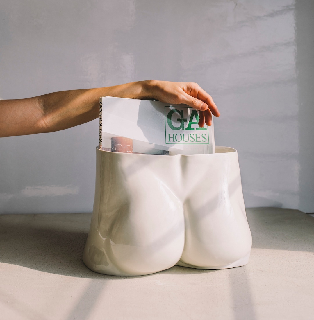 nude-male-torso-sculpture-butt-planter-pot-magazine-rack-naked-male
