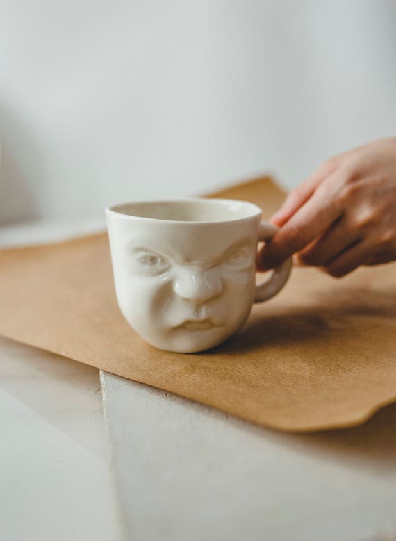 Small Coffee Cup Gift Coffee Mug Tea Mug Pottery Gift Pottery Cup Gift Cute  Funny Face Mug Pottery Gift New Home Housewarming Present 