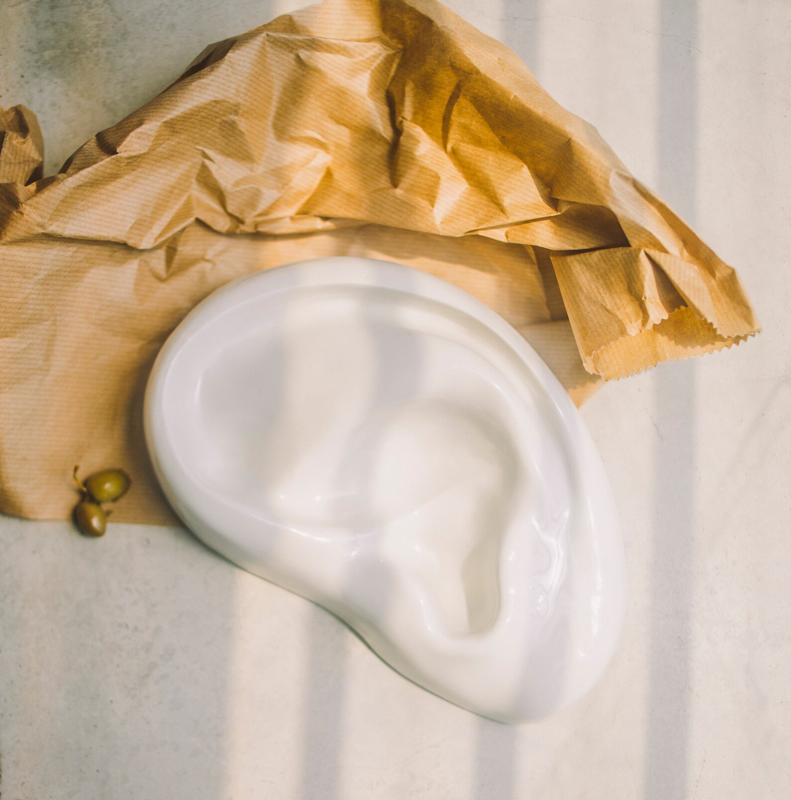 Handmade Pottery Porcelain Dish Ear Shaped Decorative Bowl Etsy