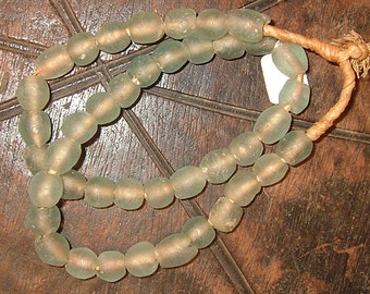 41 size varies slightly as they are hand made Large bottle beads made from recycling bottle in Ghana 20 x 25 mm beads
