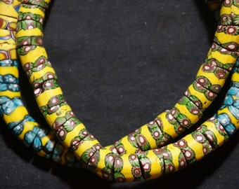 AF295 --Old rare Venetian Mellifiori African trade beads, excellent condition, 13x13 mm average,  26 in. (# 295)