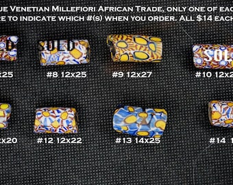 Antique Venetian millefiori African Trade bead, one of each available, tell which #(s) in your order with total quantity in drop down window