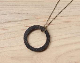 Hollow Circle Necklace in Black Ebony