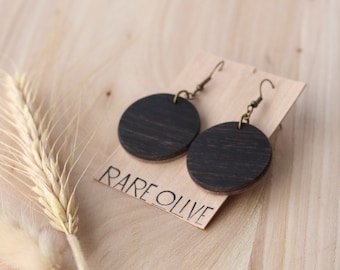 Circle Dangles in Ebony