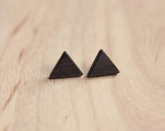 Triangle Studs in Ebony