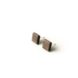 Wooden Square Studs, Walnut, Brown, Large, image 1