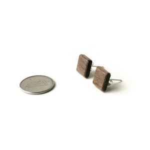 Wooden Square Studs, Walnut, Brown, Large, image 3