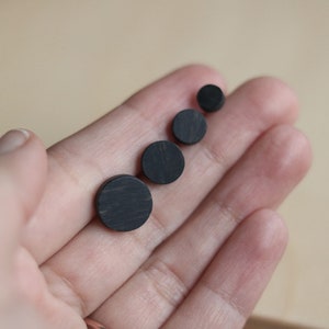 Circle Studs in Ebony image 6