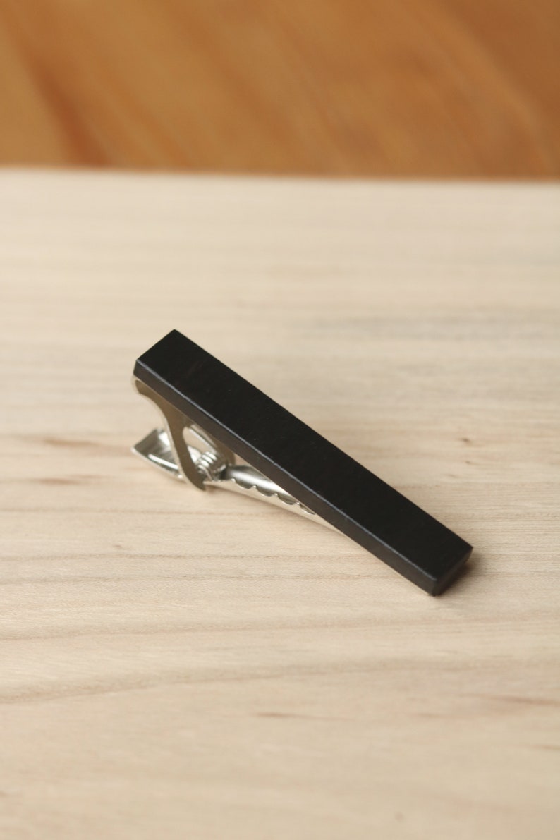 Wood Tie Clip in Ebony image 1