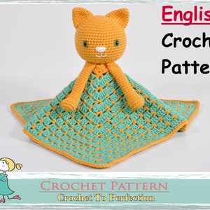 Crochet Lovey Pattern Blanket Kitty Cat Kitten Security Blanket Crochet Lovey Blanket Toy Blankie Baby Blanket Toy Crochet Comforter Snuggle
