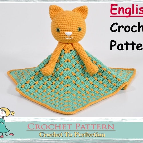 Crochet Lovey Pattern Blanket Kitty Cat Kitten Security - Etsy Sweden