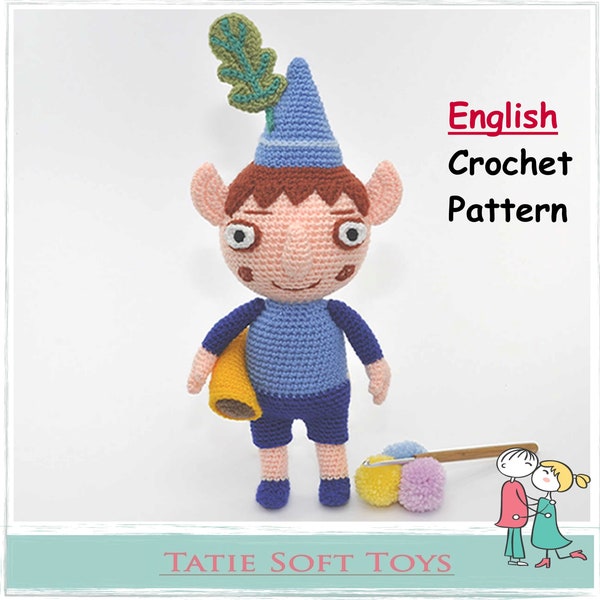 Patron au crochet Elf Ben, poupée Amigurumi (Patron PDF)