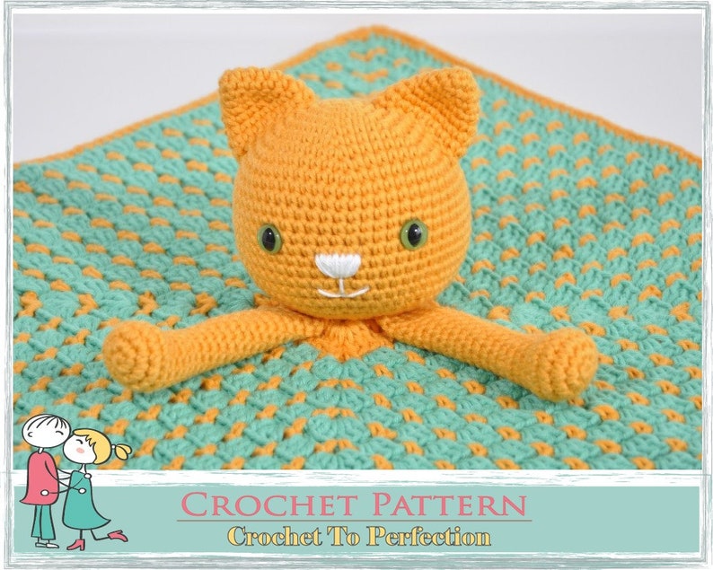 Crochet Lovey Pattern Blanket Kitty Cat Kitten Security Etsy