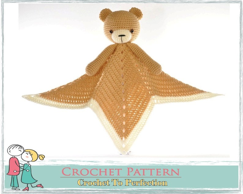 FREE Crochet Bear Lovey Pattern Blanket Teddy Security Blanket Etsy UK