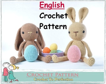 Amigurumi Pattern Bunny Amigurumi Crochet Pattern Crochet Amigurumi Pattern Crochet Easter Pattern Amigurumi Easter Bunny Eggs Pattern Toys