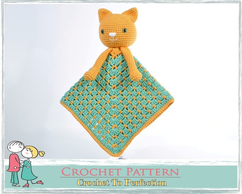 Crochet Lovey Pattern Blanket Kitty Cat Kitten Security Etsy