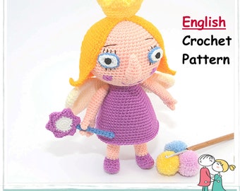 Poupée princesse Holly au crochet, motif Amigurumi Holly et Ben Gaston