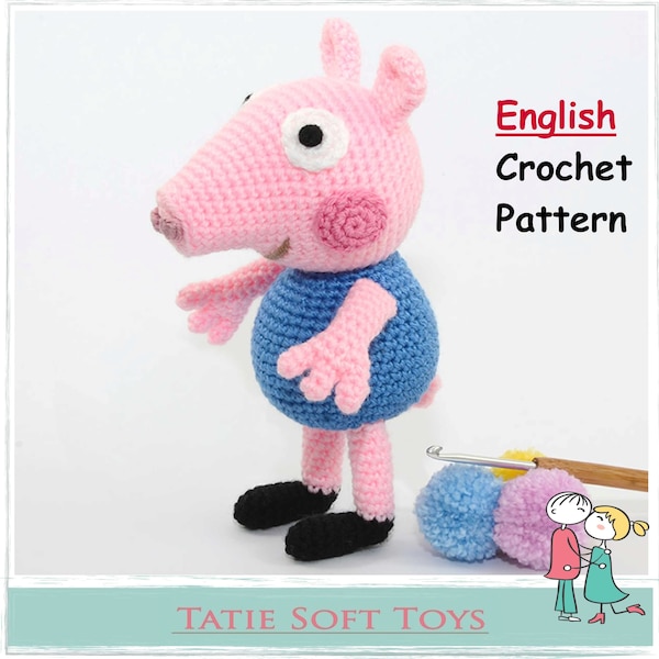 Modèle au crochet George Pig Amigurumi (téléchargement PDF)