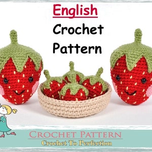 Amigurumi Pattern Strawberry Crochet Amigurumi Pattern Amigurumi Crochet Pattern Strawberry Amigurumi Play Food Crochet Pretend Fruit Toys
