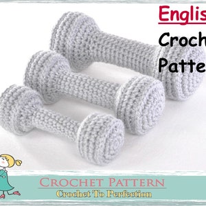 Amigurumi Pattern Dumbbell Baby Weights Crochet Gym Workout Set Dumbbell Pattern Amigurumi Crochet Pattern Crochet Dumbbell Toy Pattern