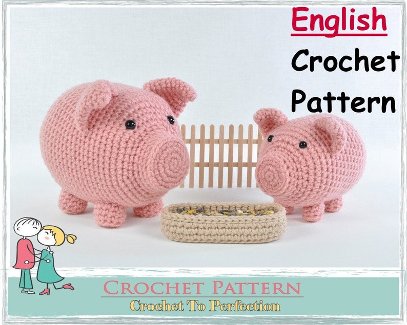 Amigurumi Pattern Pig Amigurumi Crochet Pattern Crochet Amigurumi Piglet Pattern Crochet Amigurumi Pattern Pig Crochet Toy Pig Pattern image 1