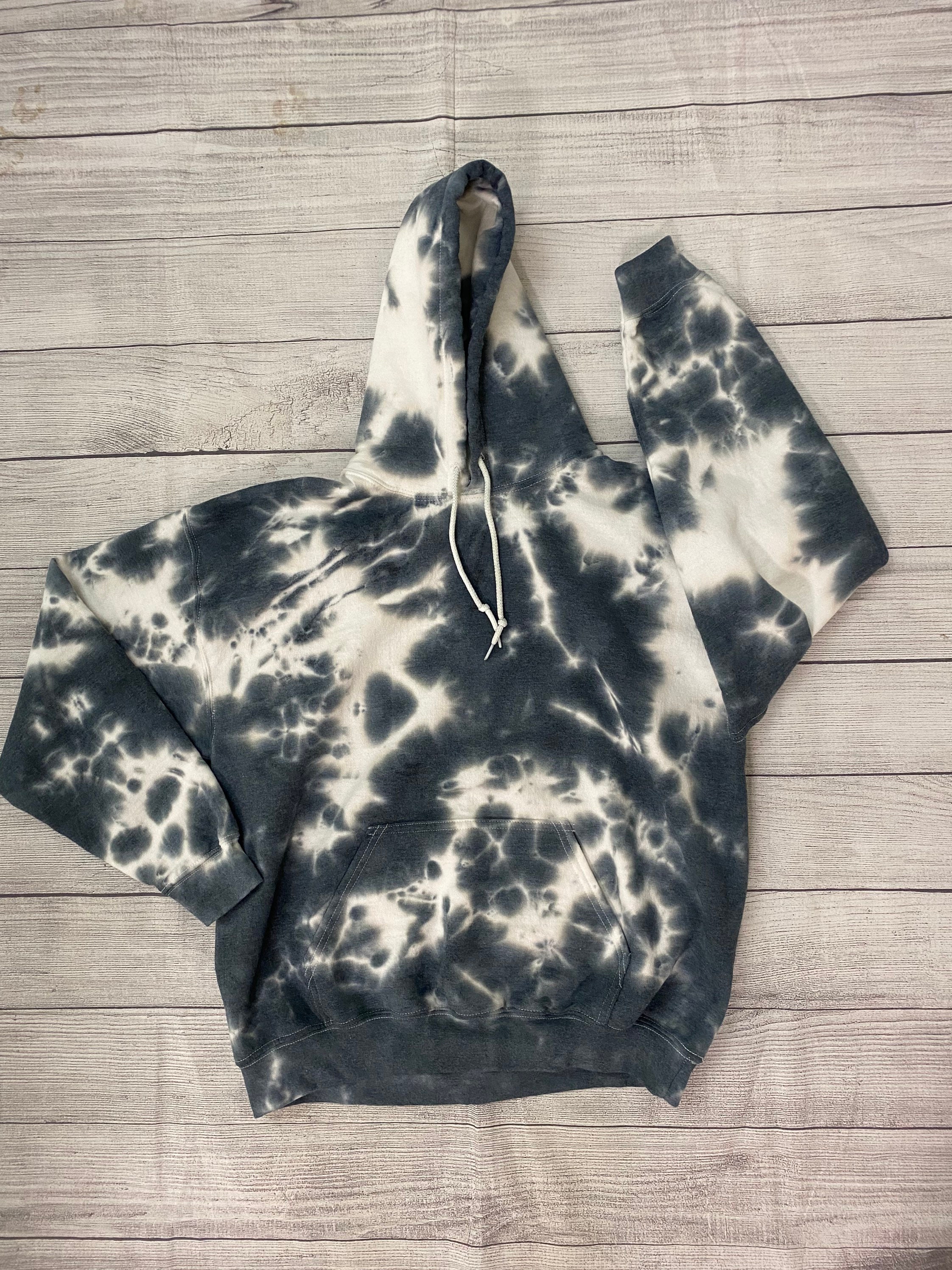 Off White and Black Tie Dye Hoodie - UNISEX – braddock USA