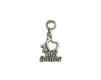 Ich liebe meinen Seemann europäischen Pandora Style Charm Anhänger