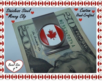 Maple Money Clip Etsy - canada stainless st!   eel money clip 1 bezel is stainless steel also official symbol canada country flag red maple leaf money clip nice gift