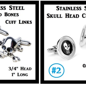 Skull Heads Cuff Links Skull Bones Cuff Links (1) Pair Mens Stainless Steel Cuff Links Great Gift For Daddy Friend Grandfather Wedding Gift