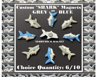 Imanes de tiburón Imanes para nevera Imanes de animales del océano Recibes (6/10) Imanes de tiburón para refrigerador Regalos dulces Familia y amigos Tiburones azules