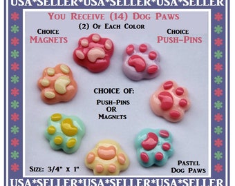 Imanes de nevera con huellas de perro, chinchetas con huellas de perro, chinchetas para tablón de anuncios, chinchetas para tablón de corcho, imán de neodimio, huella de perro pastel, dulces regalos de oficina, imán para nevera