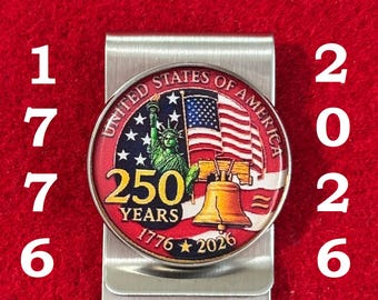 250th Anniversary 1776–2026 Money Clip – Stainless Steel Pocket Treasure for Dad Grandpa Office Friends – Whimsical Patriotic Military Gift