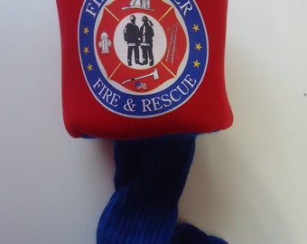 Firefighter Golf Head Cover #1 Large Fireman Golf Head Cover Fire And Rescue Golf Head Cover