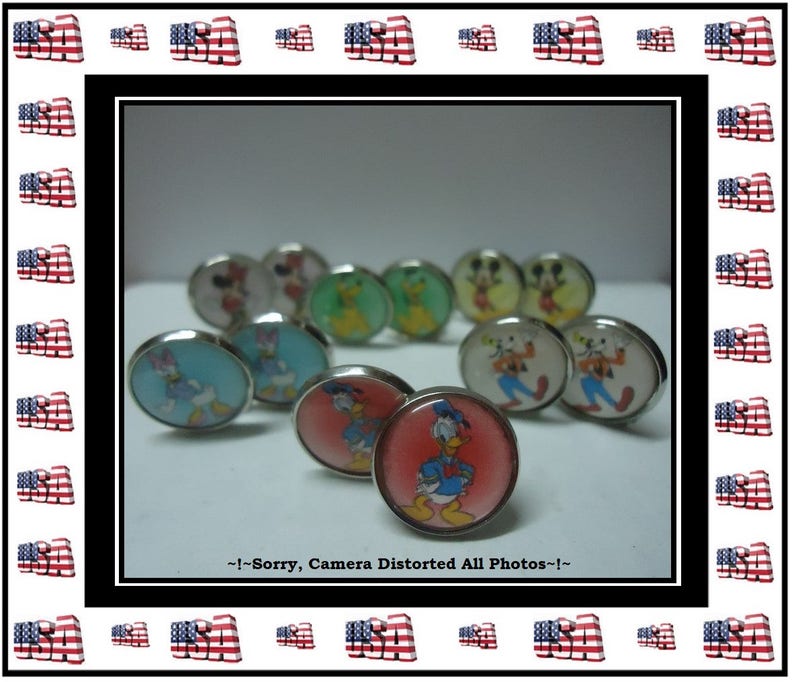 Disney Clip on Earrings Set 6 Pairs Minnie Earrings Mickey Earrings