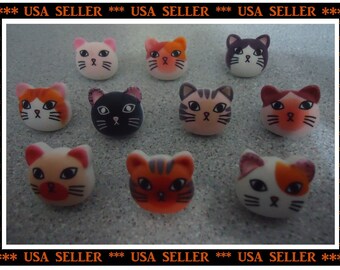 Chinchetas de oficina con cara de gato, chinchetas para tablón de mensajes, notas de escritorio, relleno para calcetines navideños, chinchetas para corcho, chinchetas de gatito