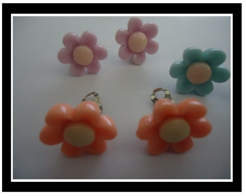 Pairs Includes Gift Box Pastel Flower Girls Clip On Earrings Pretty Flower Earrings Silver Plate Back Earrings Girls Dress Up Party Play 5