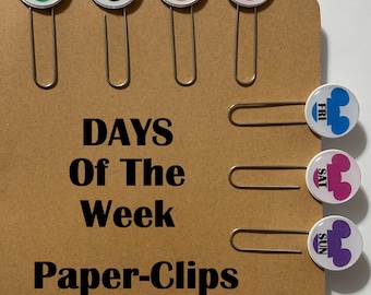 Clips de papel con forma de cabeza de Mickey, clips de papel con los días de la semana, clips de papel con forma de Minnie, dulces regalos. Funcionan de maravilla con diarios, archivos, notas y recordatorios. Mantén todo organizado.