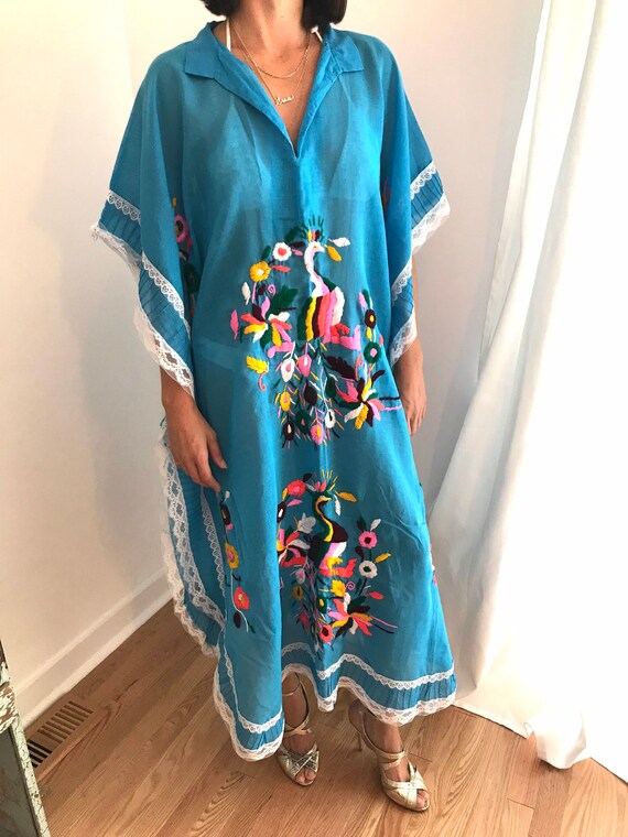 Turquoise Peacock Poncho