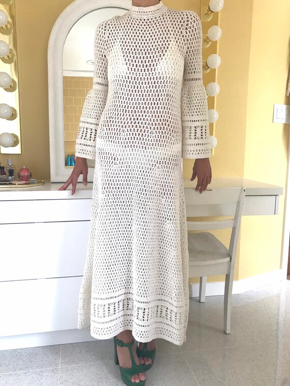 White Crotchet Maxi Dress